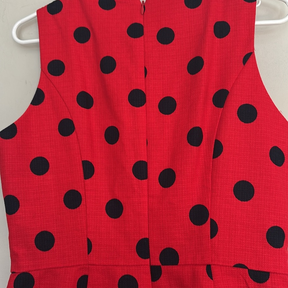 J. Crew Red and Black polka dotted Sheath Mini Dress - Picture 5 of 8